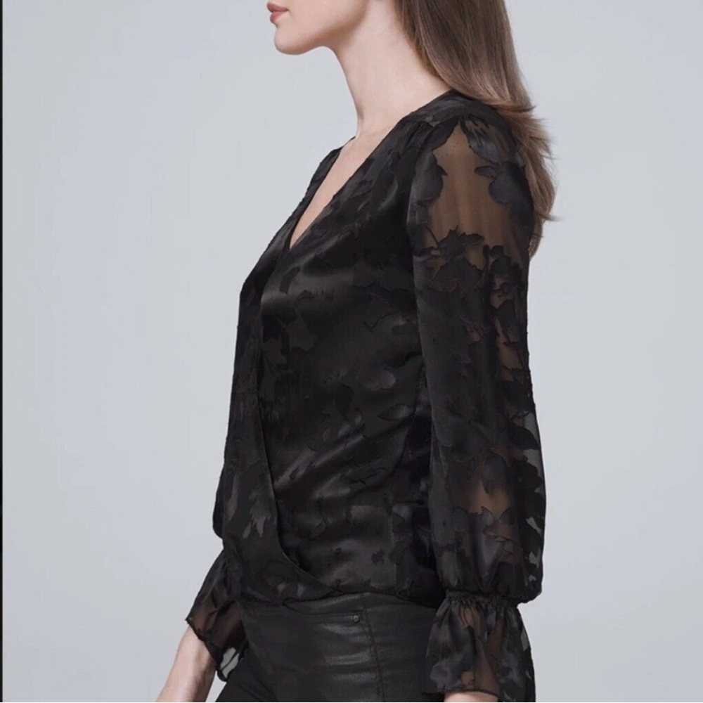 White House black market Elegant Black Floral Women's Top, 2